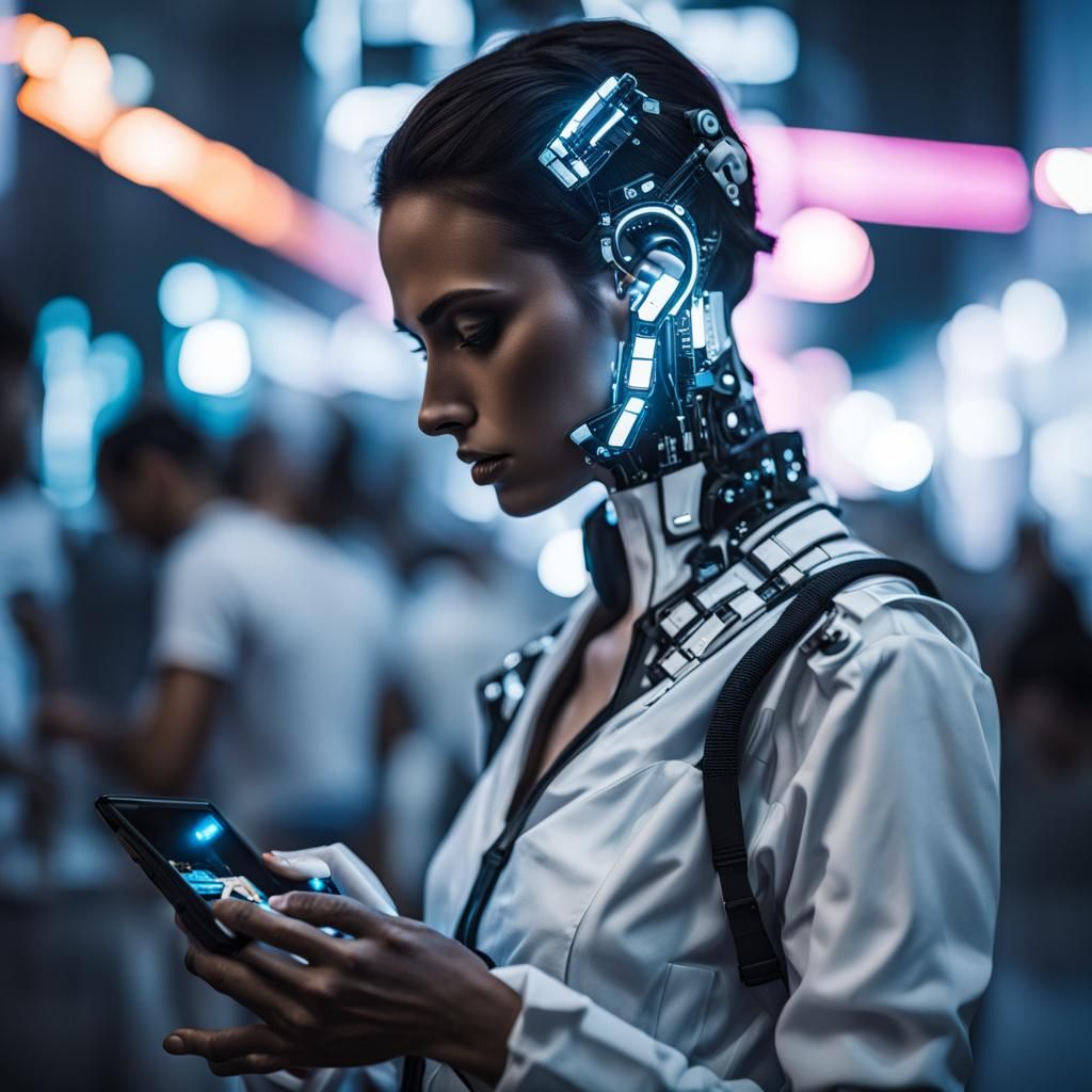 Cyberpunk Android Creation in Brazil's Nightlife