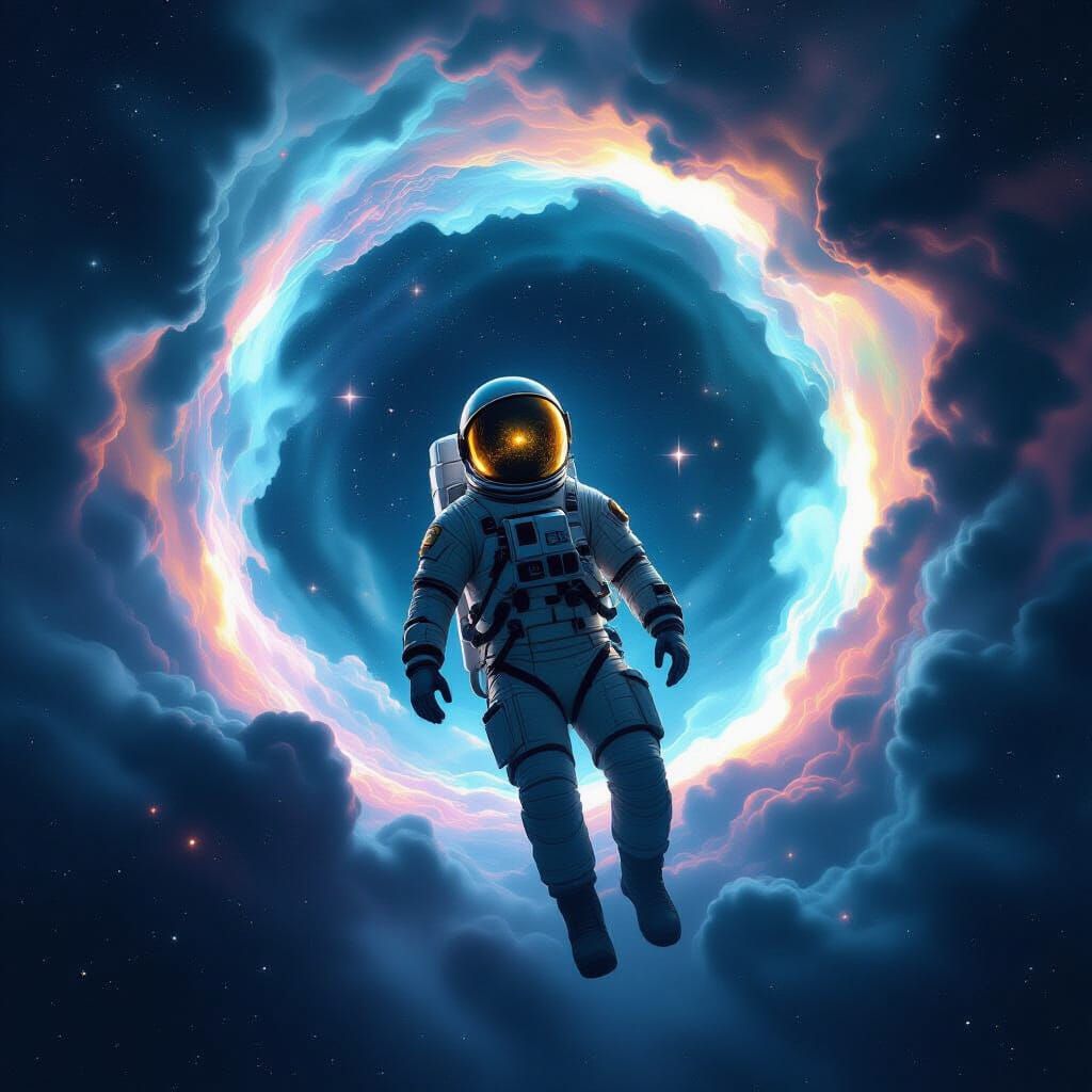 Astronaut Discovers Iridescent Portal in Deep Space