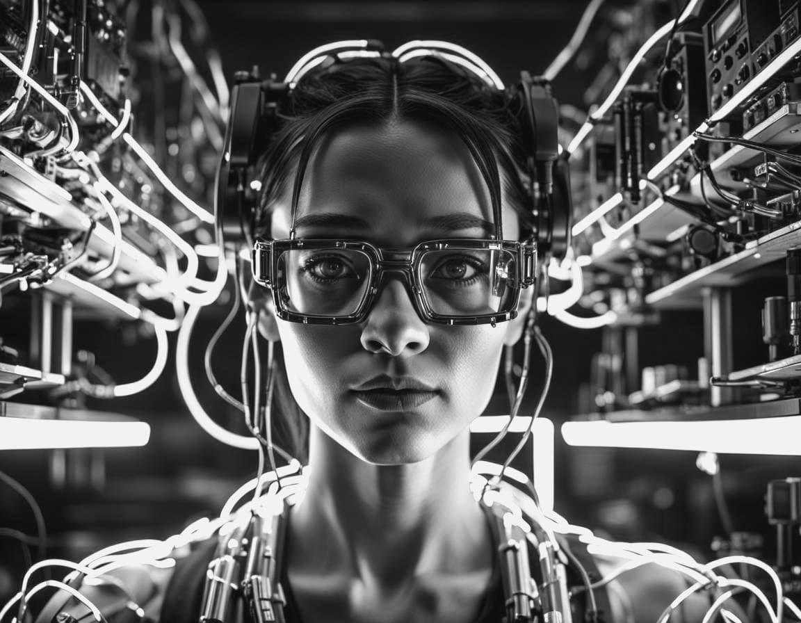 AI Photographer in Futuristic Workshop