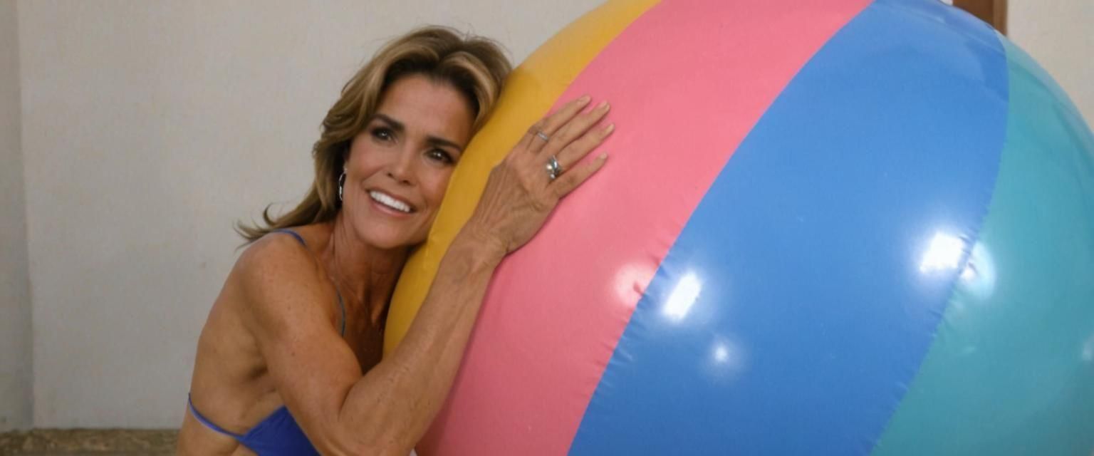 Betsy Russell with a Beach Ball