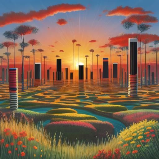 Abstract Barcode Digital Art