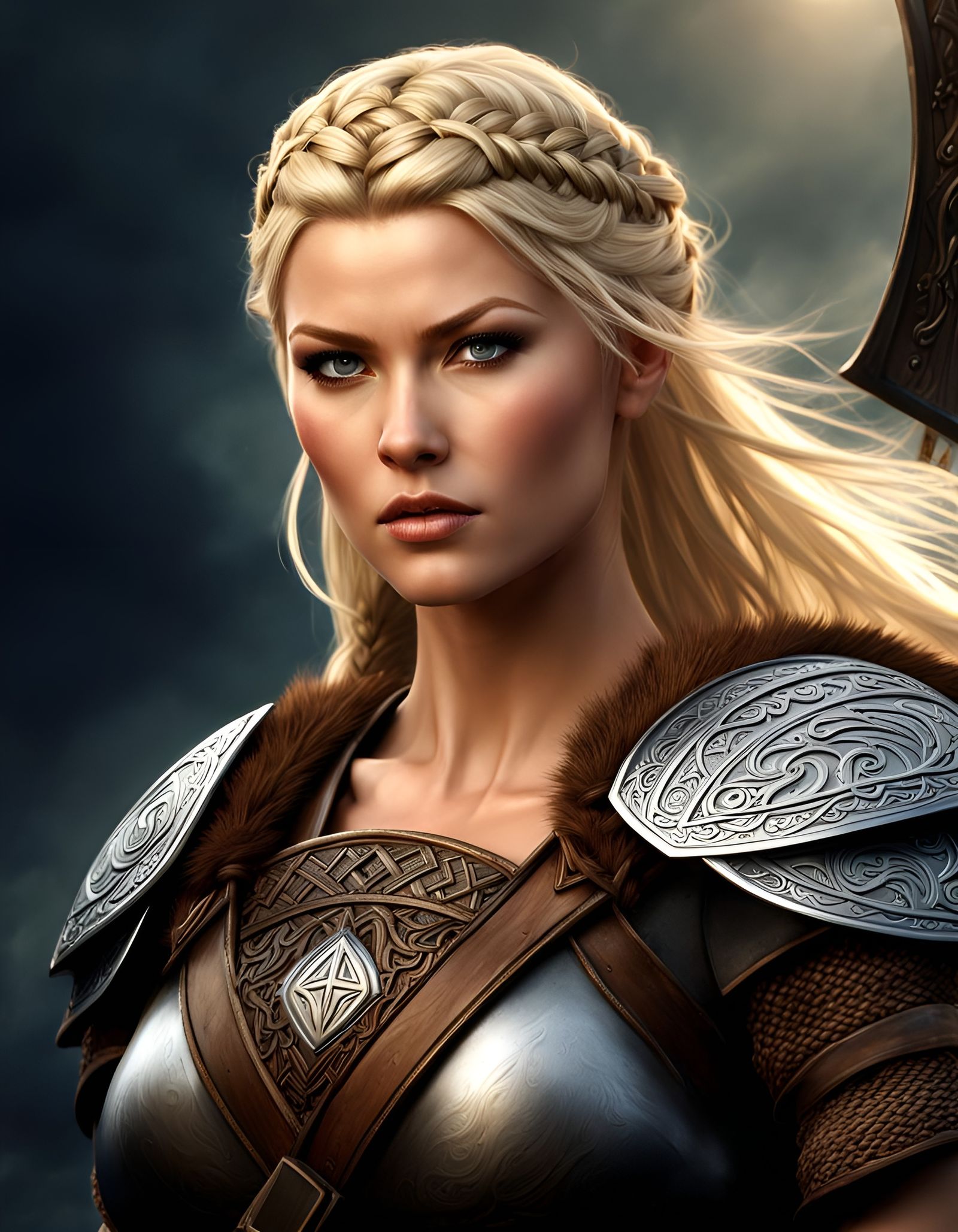 Viking Shield Maiden Concept Art in 8K