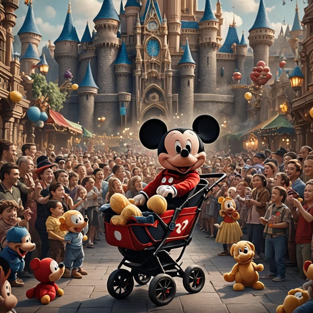 Baby in Mickey Mouse Stroller at Disney Performance