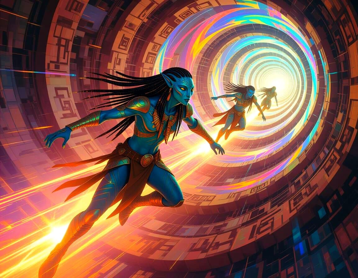 Na'vi Avatar in Quantum Web with Liquid Light