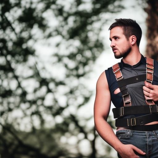 Gay Man in Harness: Professional Photography Portrait