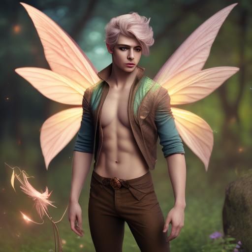 Handsome Male Fairy in Fairycore Concept Art
