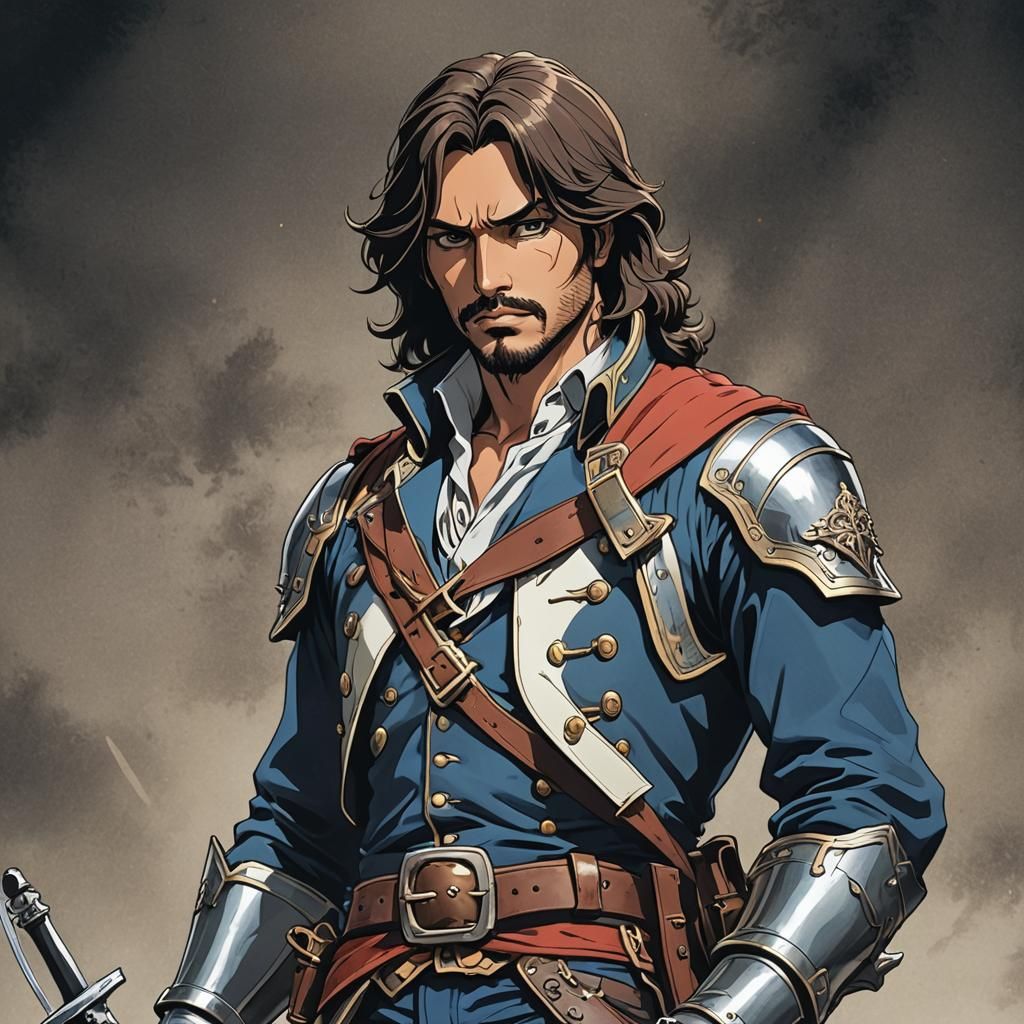 D'Artagnan Anime Art in Studio Trigger Style