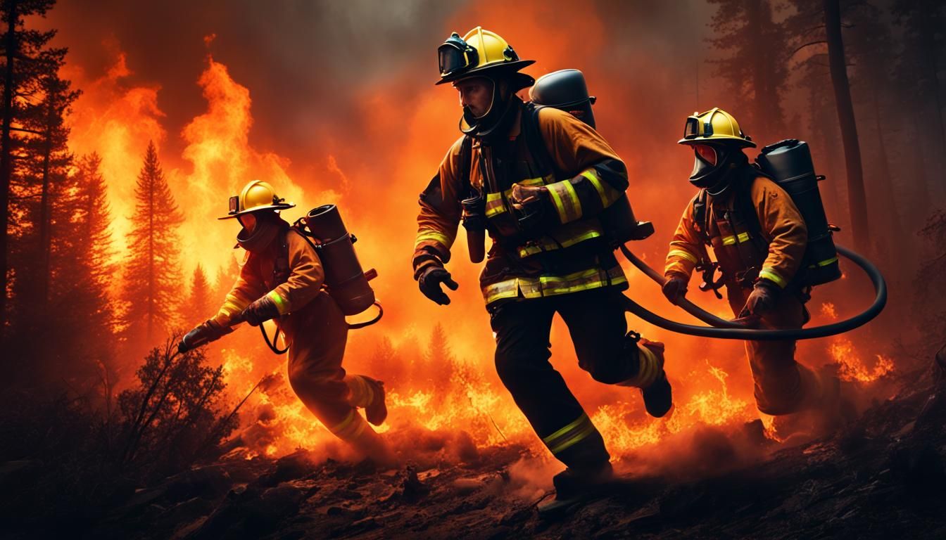 Firefighters Escape Enormous Forest Fire at Night