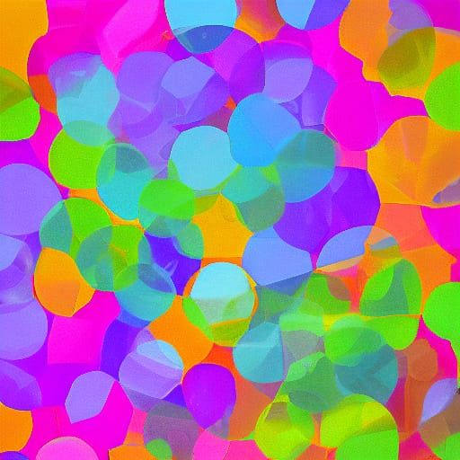 Cubist Iced Bubbles in Multicolored Skies