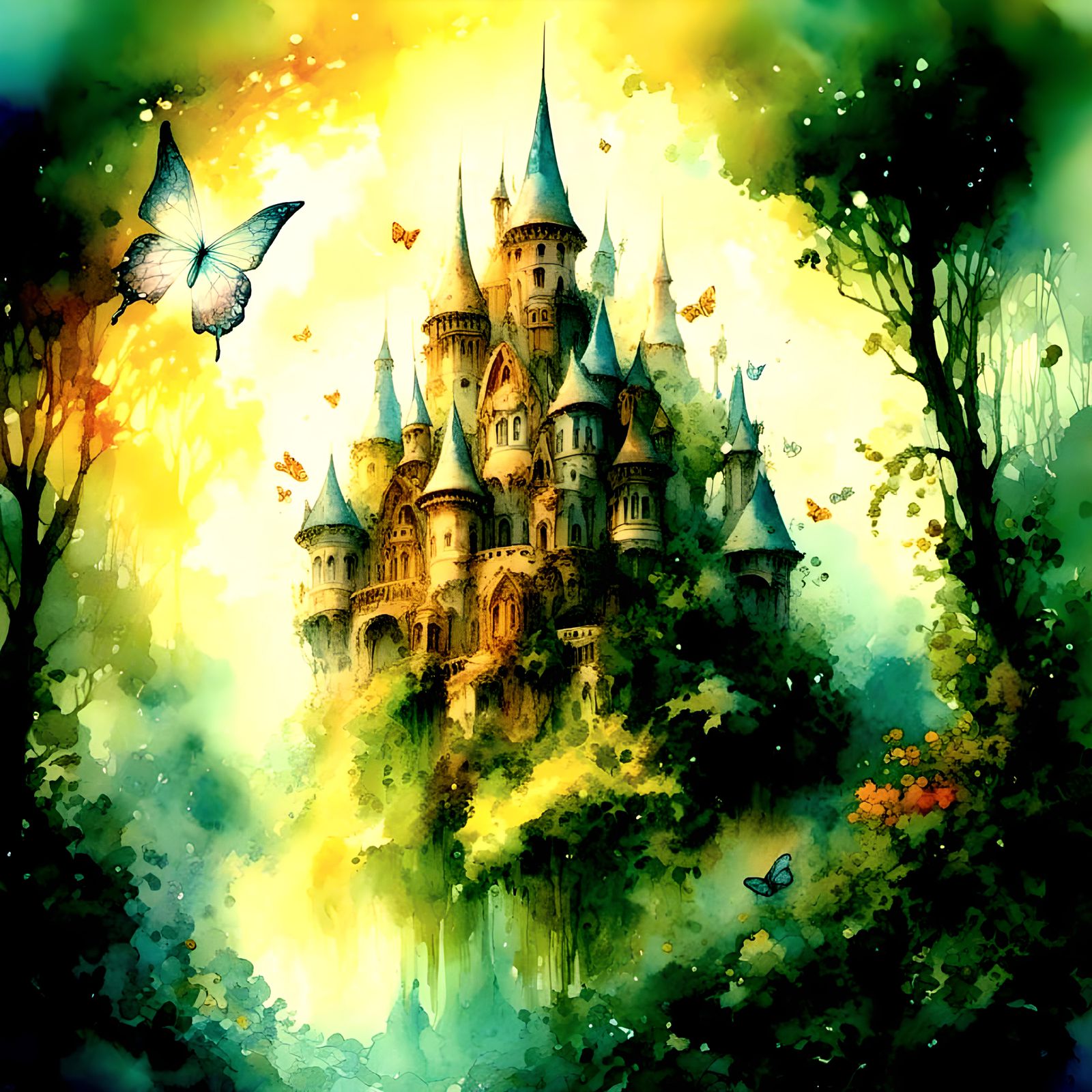 <lora:Fae Space:1.0> Beautiful fairy castle