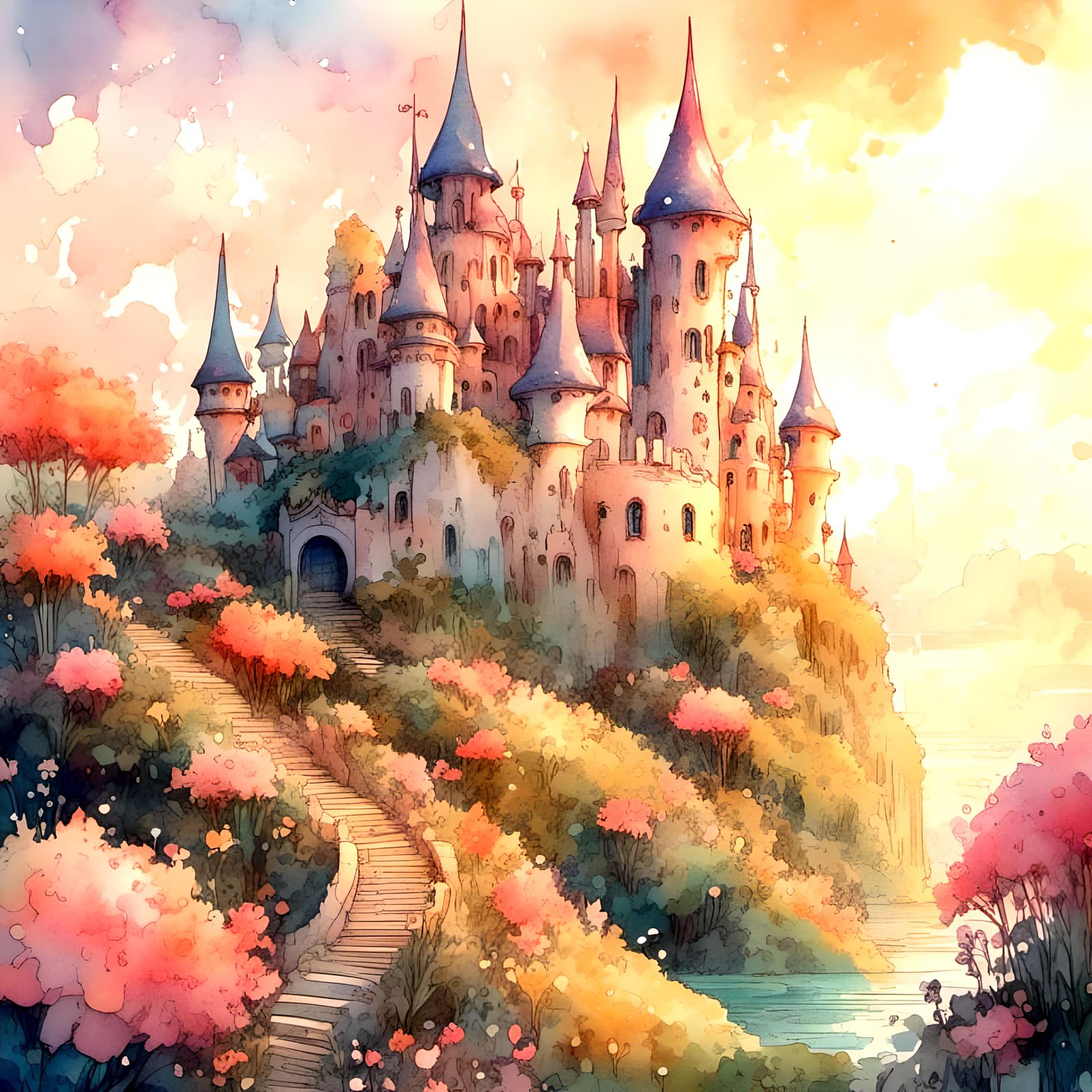 <lora:Fae Space:1.0> Beautiful fairy castle