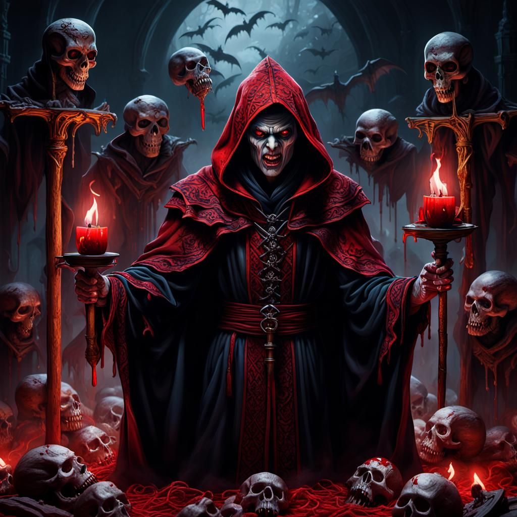 Dark Vampire Blood Mage in Todd McFarlane Style