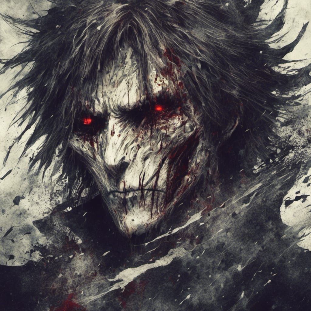 Fantasy Landscape in Cy Twombly and Amano Style