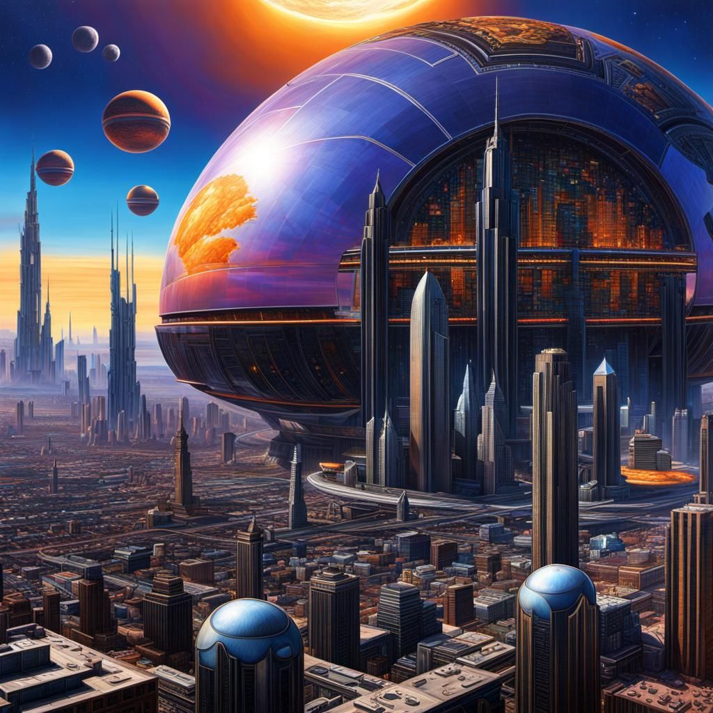 Future City under Shield Dome
