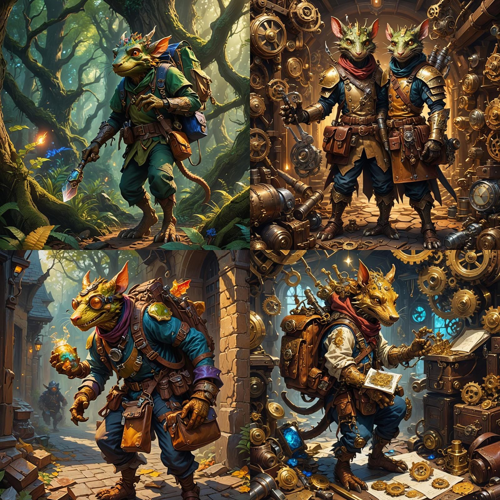 Kobold Artificer with Satchel Bag: Fantasy Concept Art