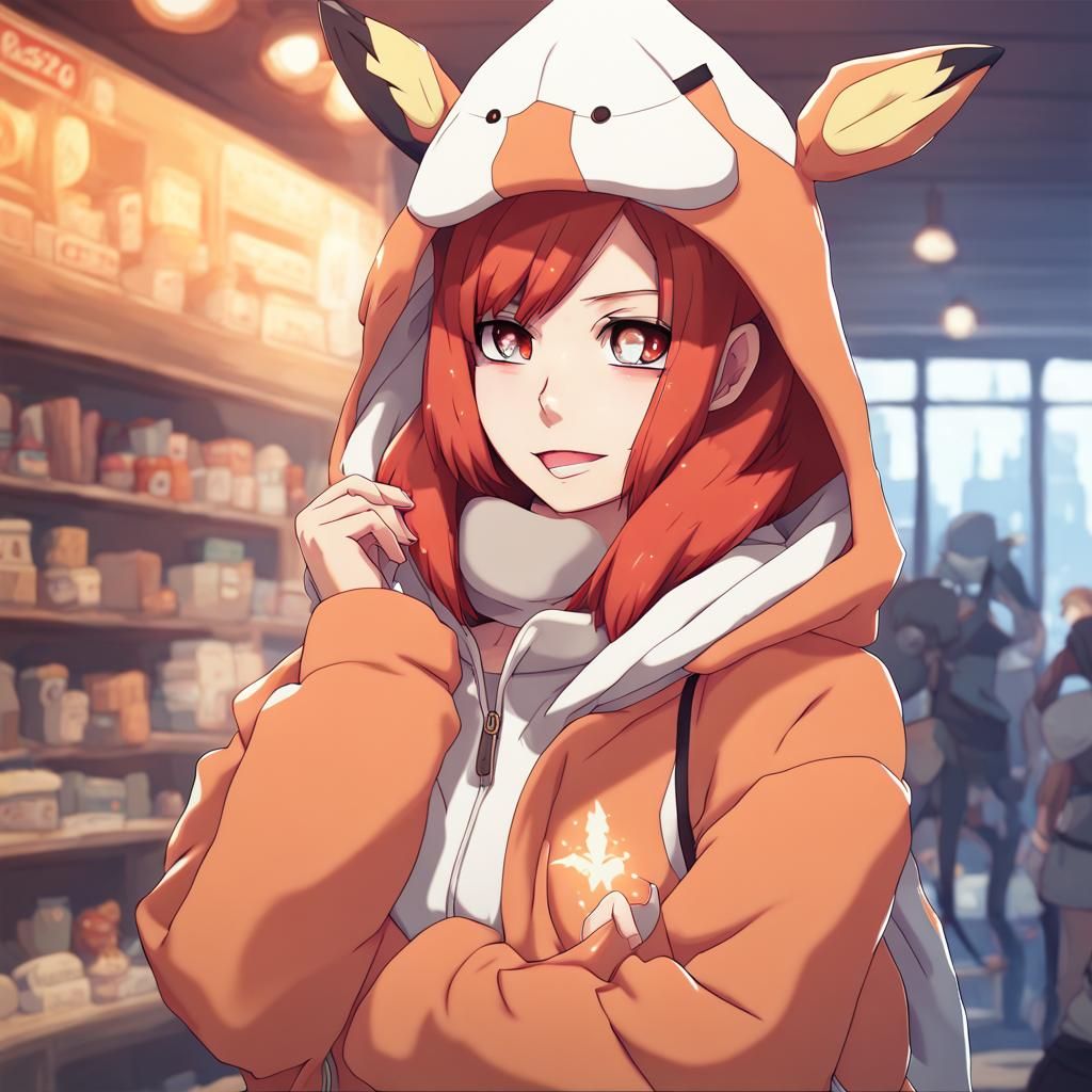Anime Girl in Ponyta Hoodie