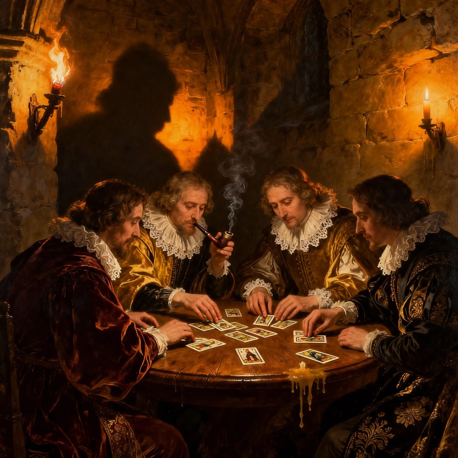 Medieval Nobles Play Tarot by Candlelight