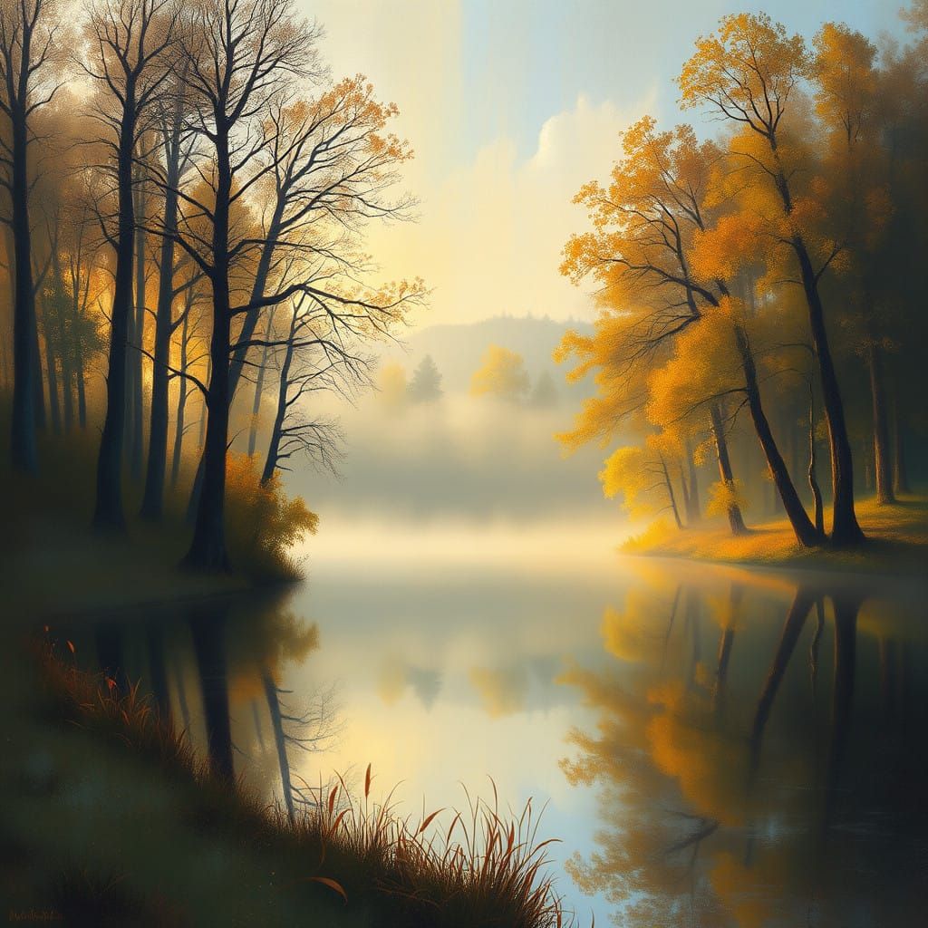 The scene should depict a cohesive composition in an impressionist style, as if painted by a master artist. The backgrou...