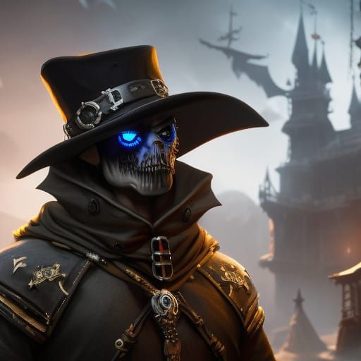 Plague Doctor Wild West Outlaw in Digital Art