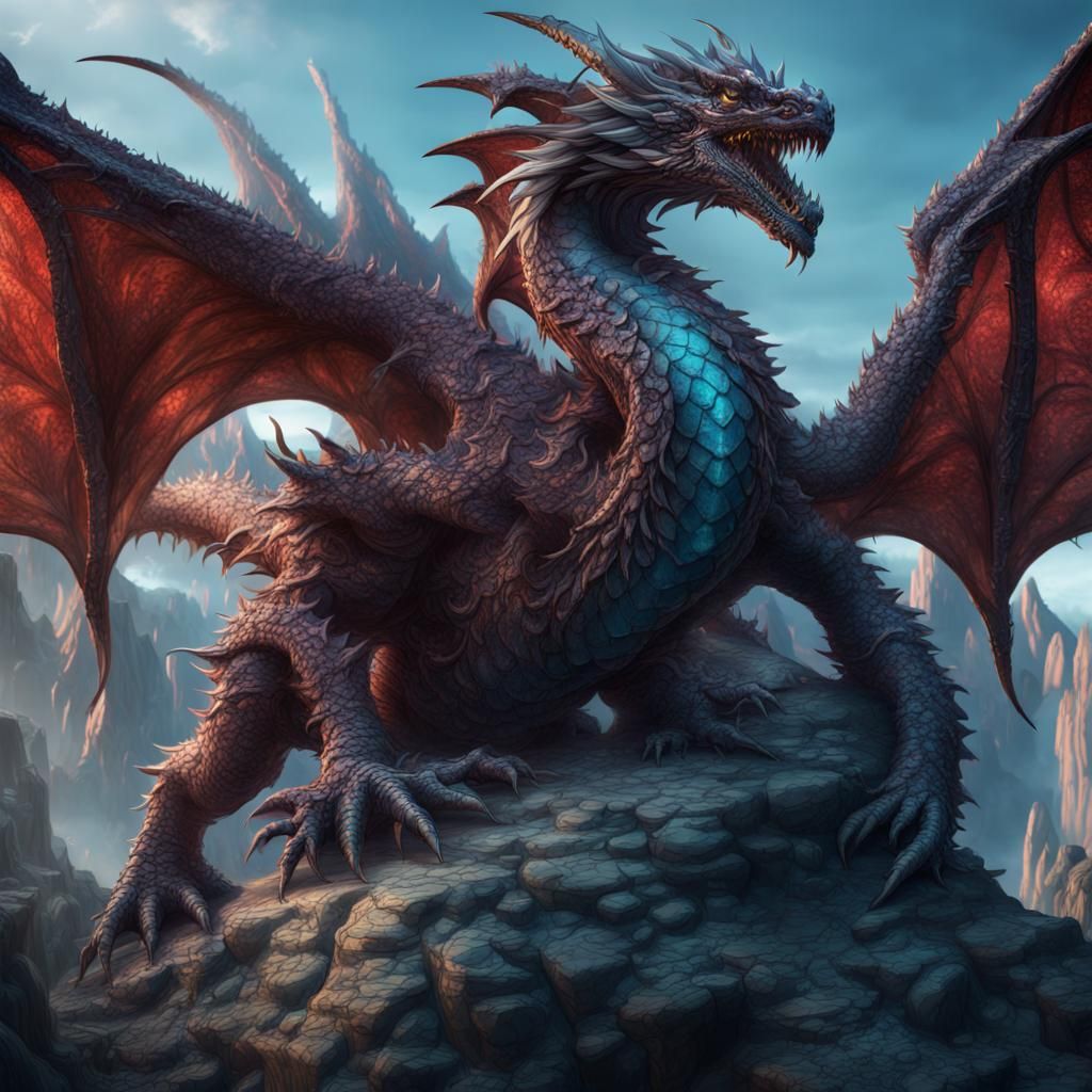 Detailed Crystal Dragon Matte Painting in 8K