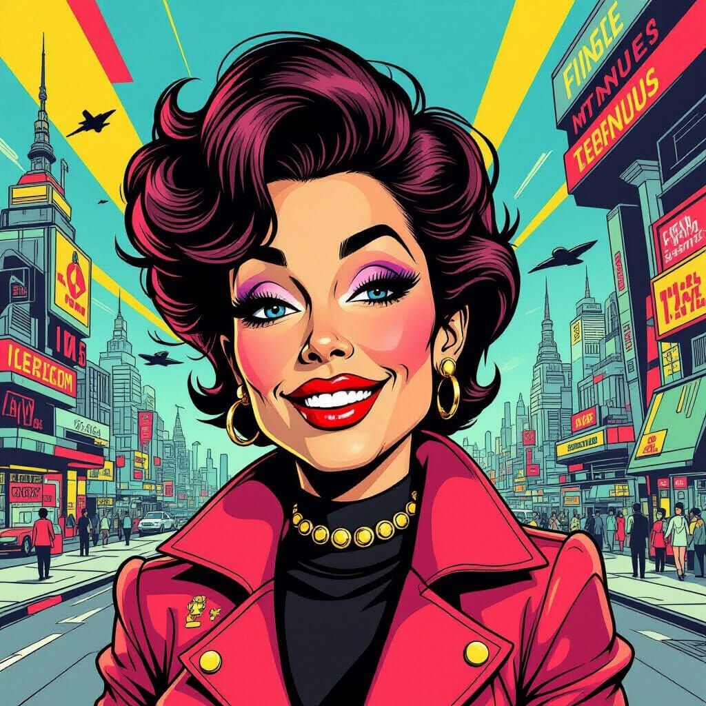 Vibrant Caricature in Cartoon Style