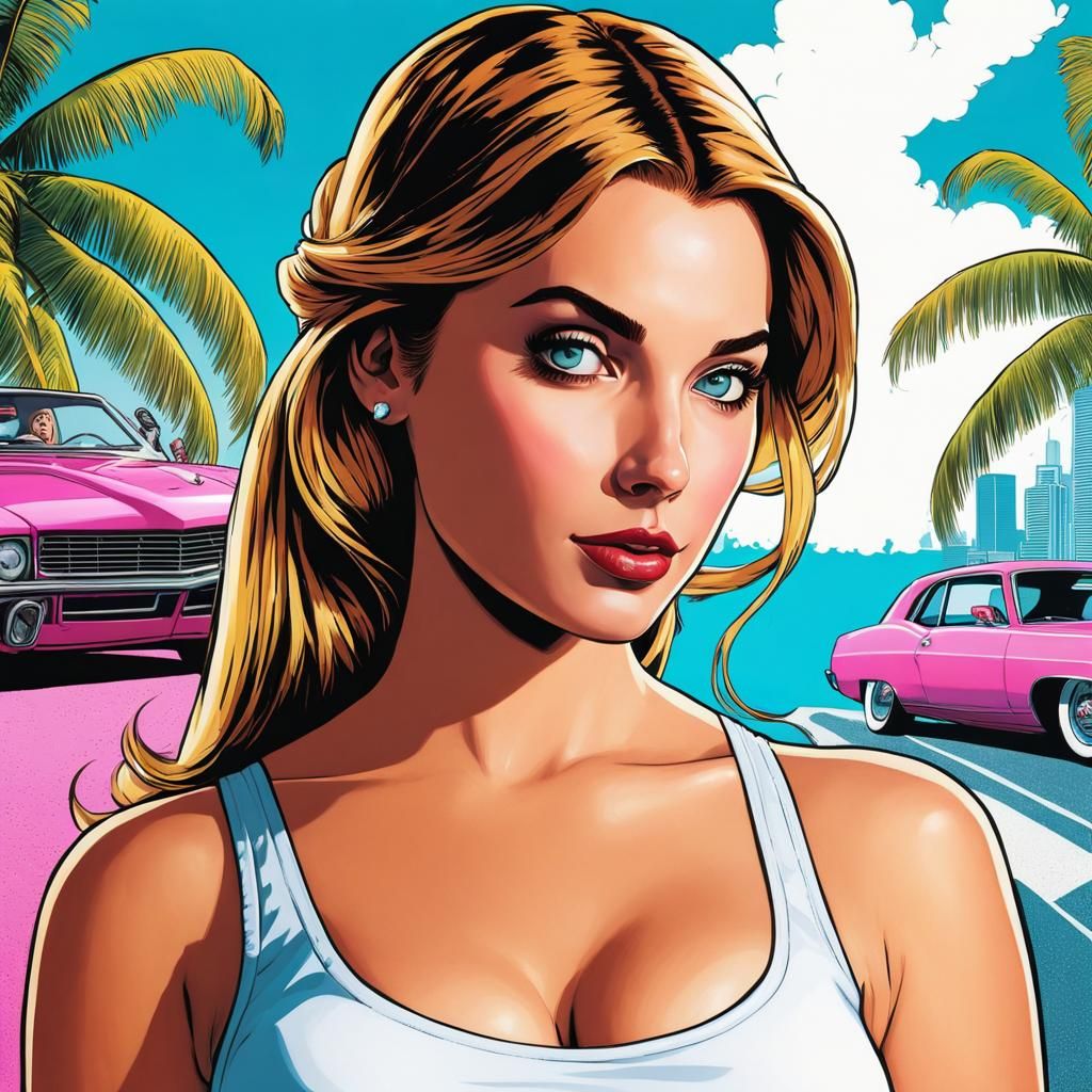 Alice in Wonderland: Vice City Style Poster