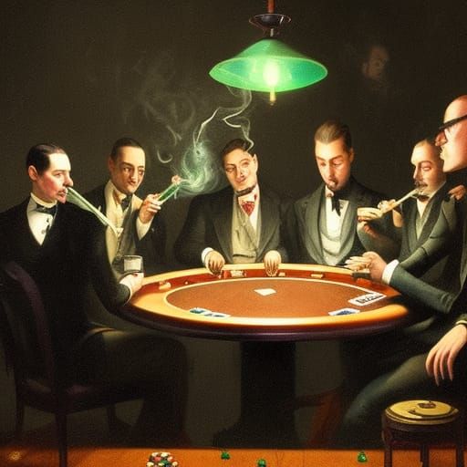 Frogs Playing Poker in 1920s Style