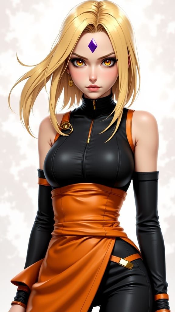 Fierce Anime Kunoichi Tsunade in Ninja Attire