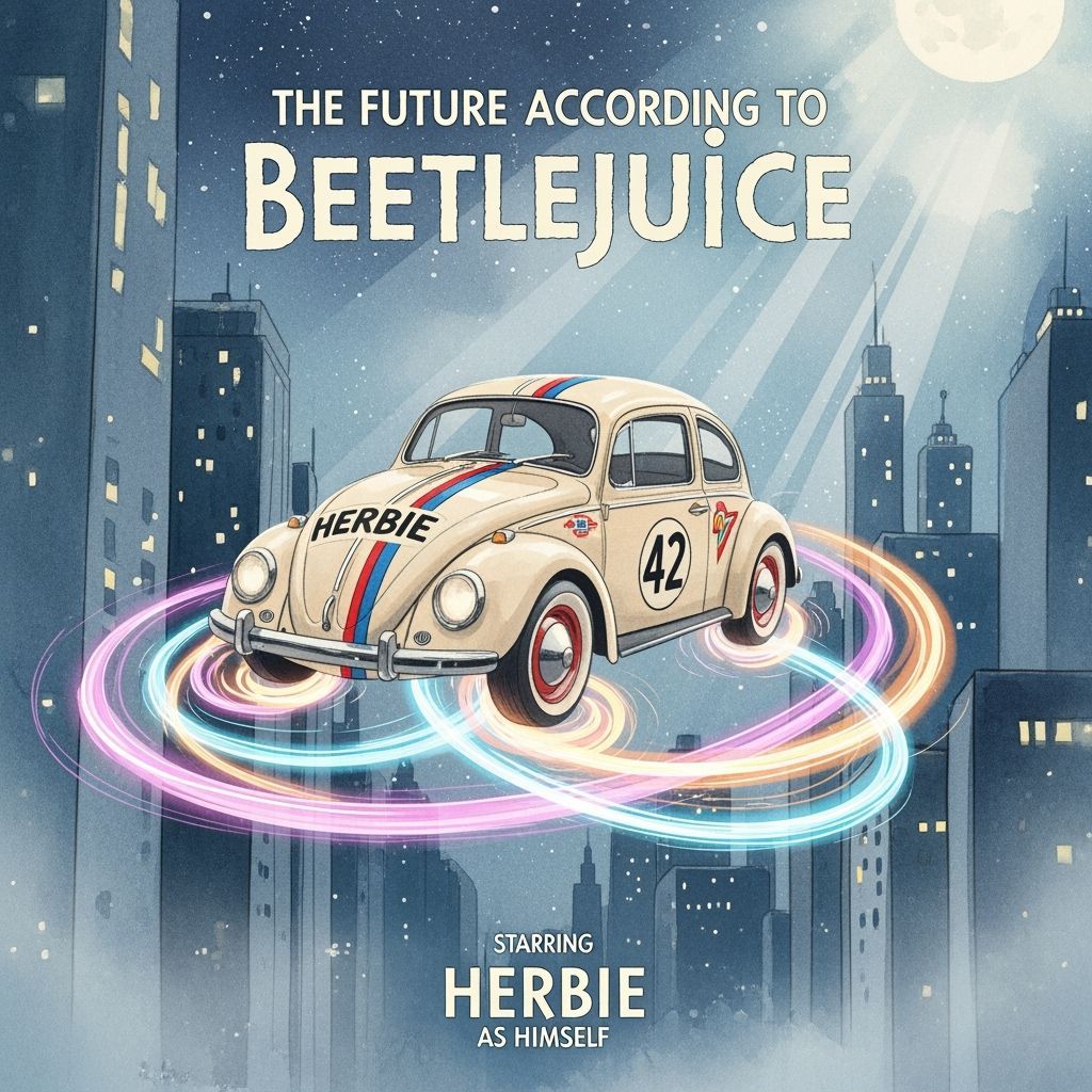 Herbie the Love Bug Movie Poster in Dreamlike Watercolor Sty...