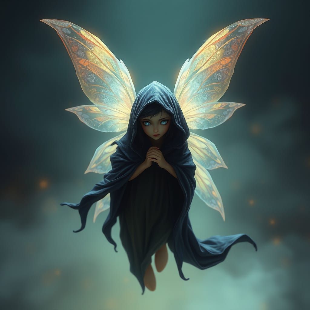 Enchanting Fairy with Luminous Eyes in Ethereal Style
