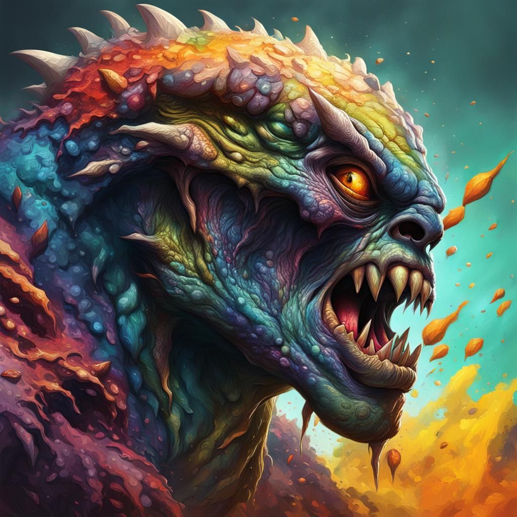 Hyperrealistic Monster Concept Art in Color