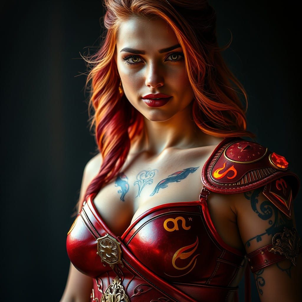 Strong and Fierce Aries Warrior Portrait