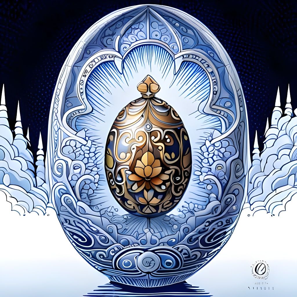 Intricate Faberge Egg in Art Deco Style