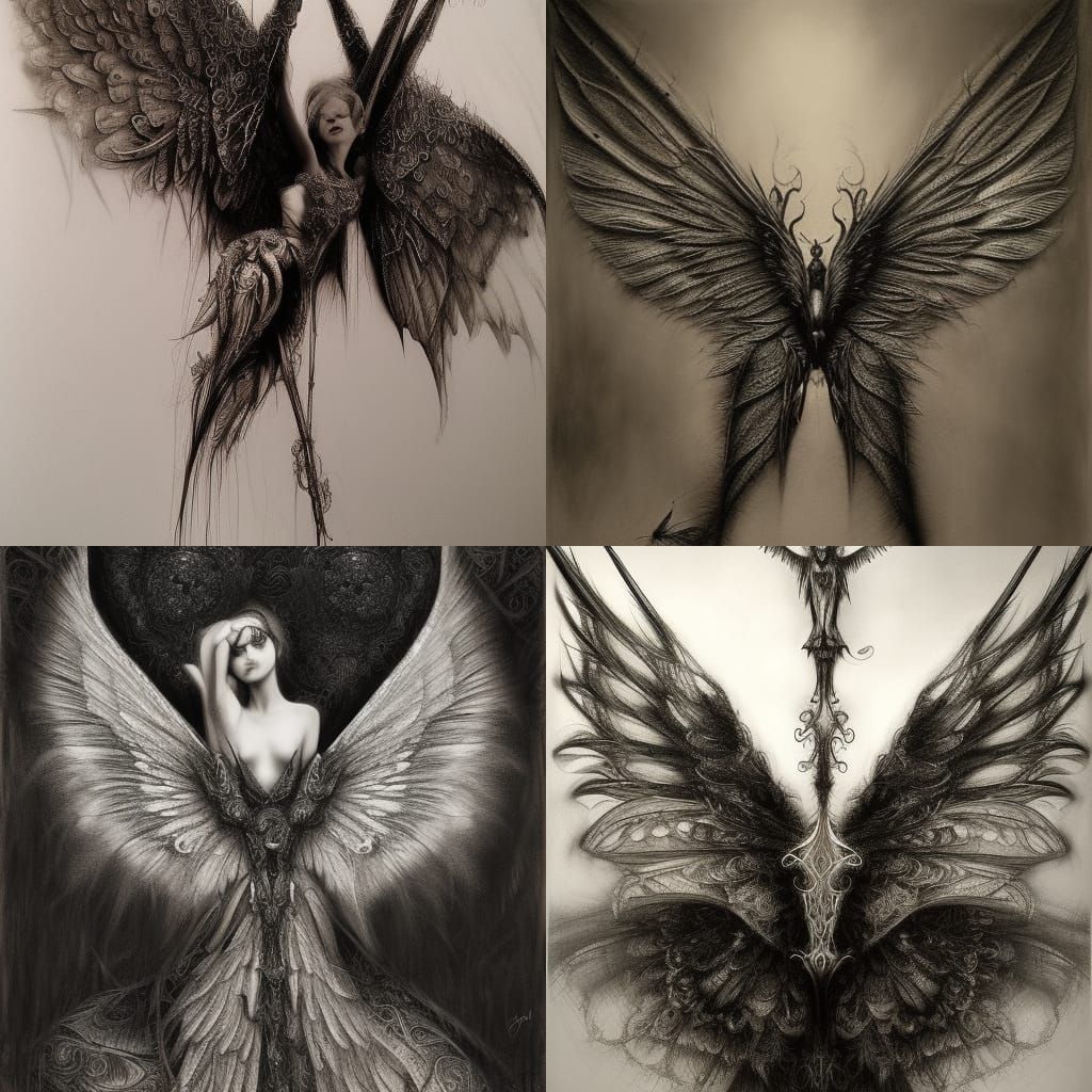 Gothic Logo in Photorealistic Charcoal Drawing