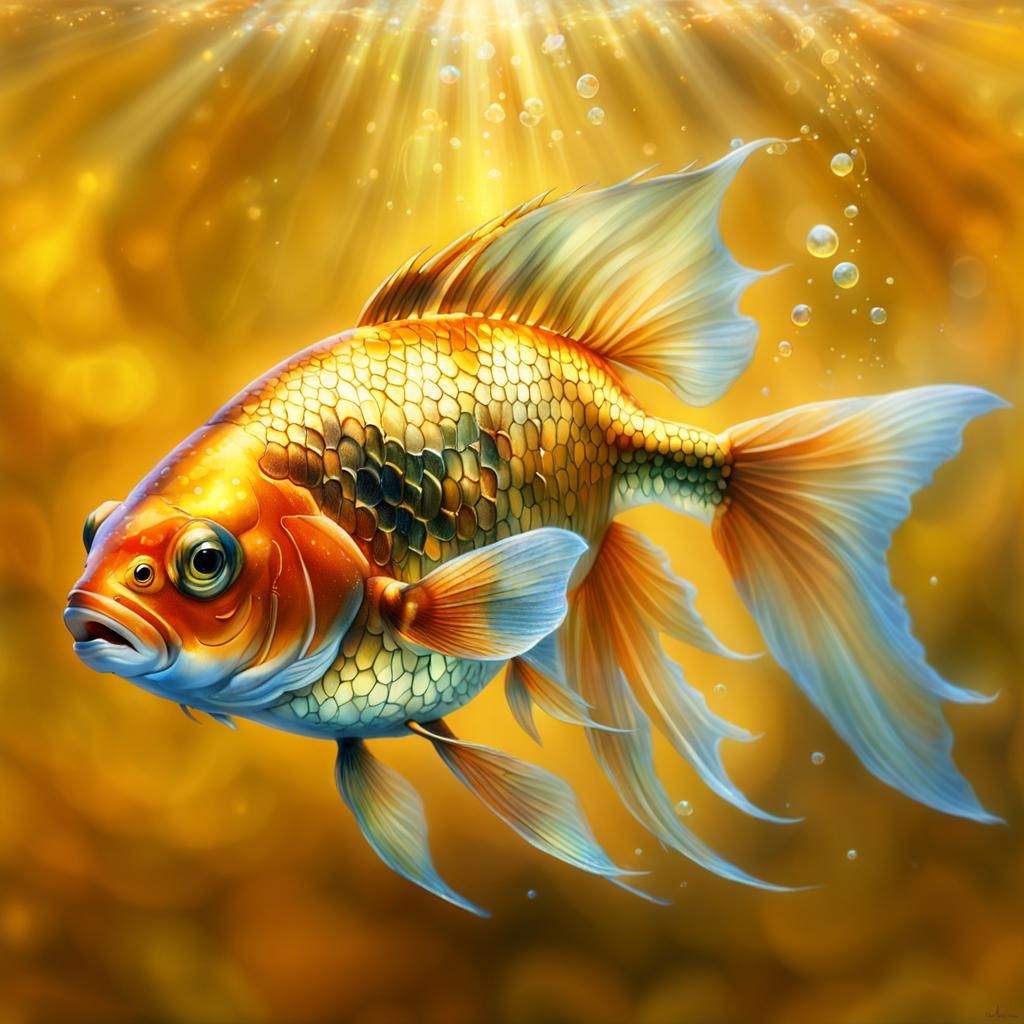 Sparkling Goldfish in Ethereal Fantasy Style