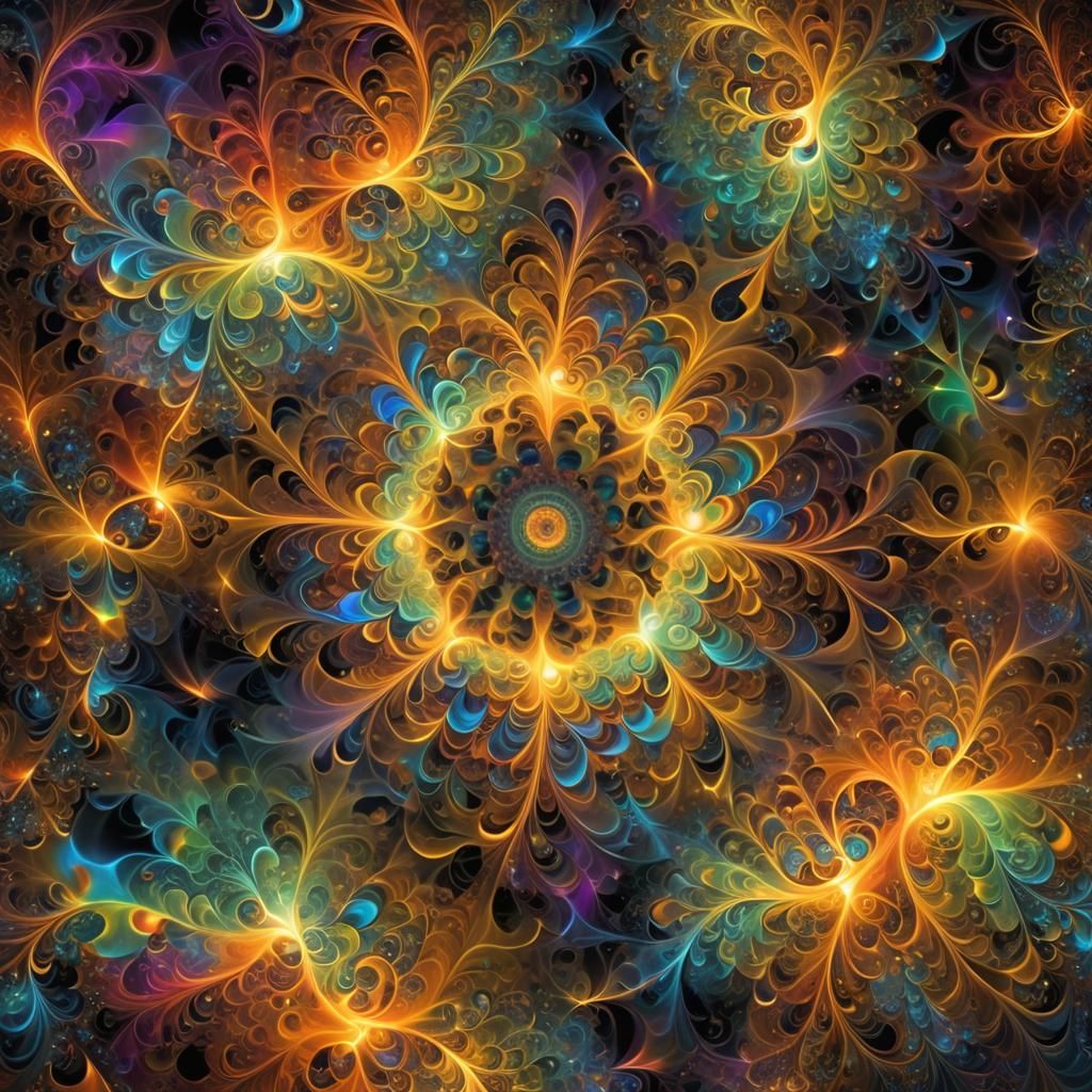 Dreamlike Fractal Realm in Rainbow Colors