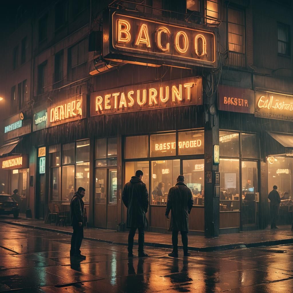 Neon Sign Installation in Gritty Cyberpunk Cityscape