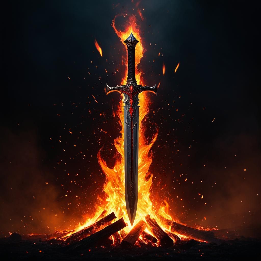 Bonfire Sword: A Fiery Rebirth as Matte Painting