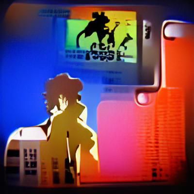 Cowboy Bebop Silhouette in iPod Ad Style