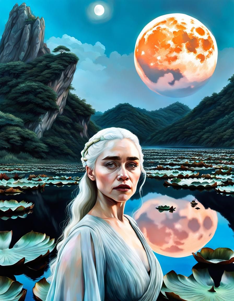 Daenerys Targaryen Selfie in Miyazaki-Inspired Dreamscape