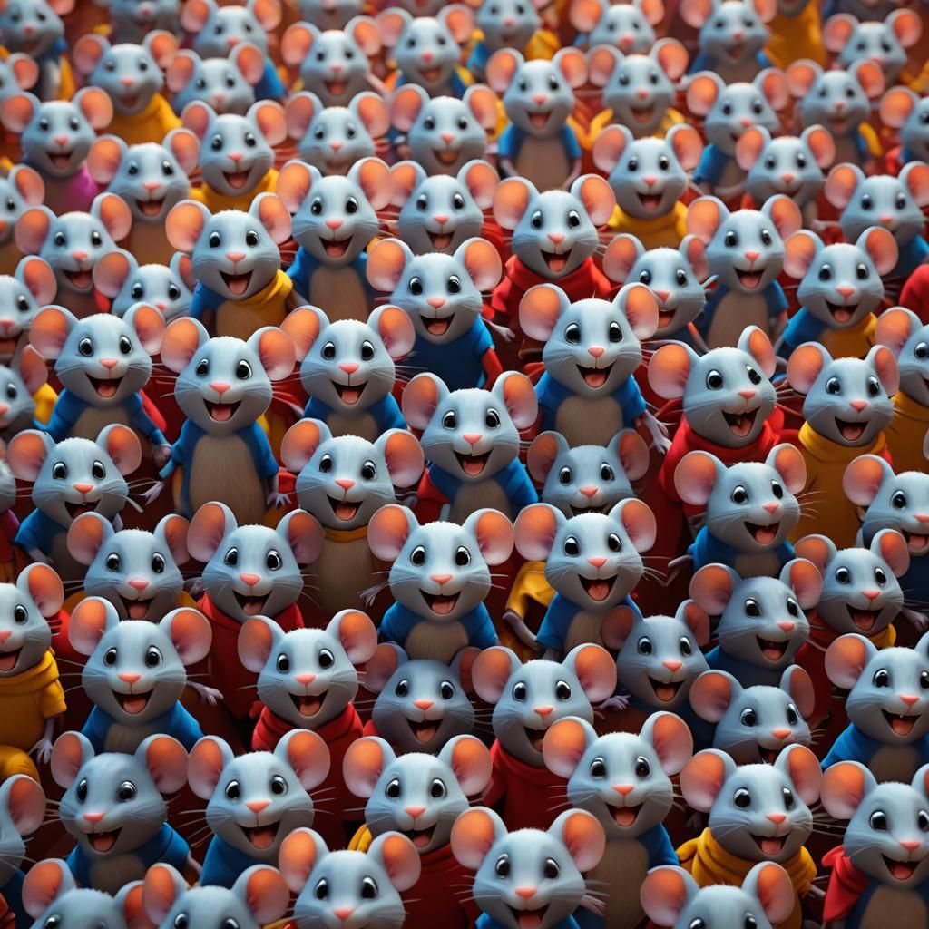A Million Happy Mice in Pixar 3D Style