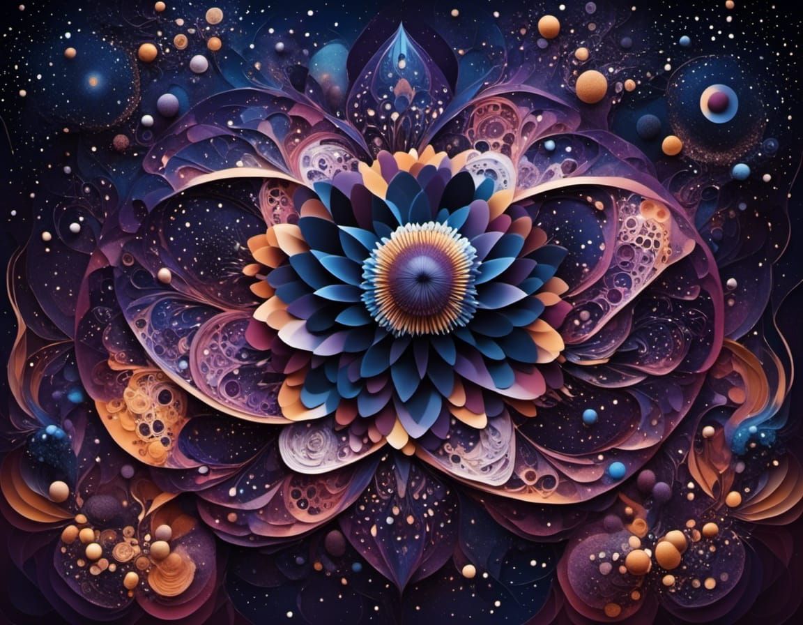 Prismatic Interdimensional Portal with Geometric Galaxy