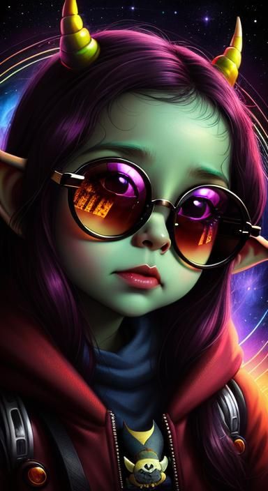 Cosmic Reflection: Adorable Baby Hobgoblin Portrait