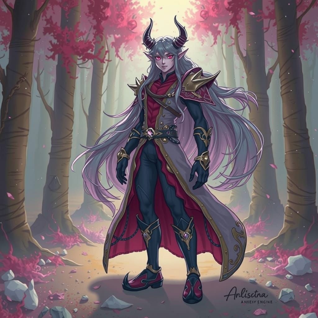 Mischievous Male Devil in Ethereal Glow