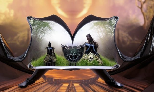 Gothic Lady in Grassy Field: Photorealistic Ultra HD Portrai...