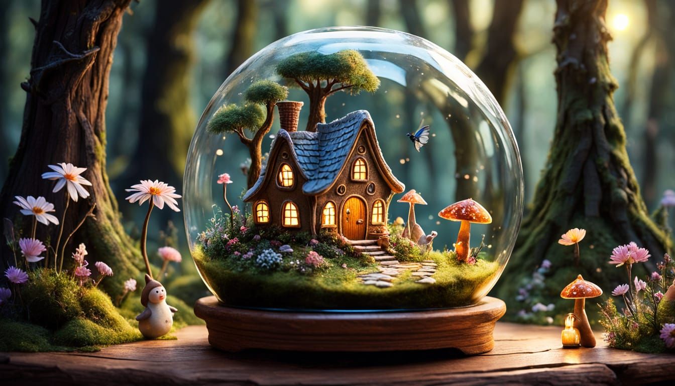 Miniature Fairytale World Inside Glass Bottle
