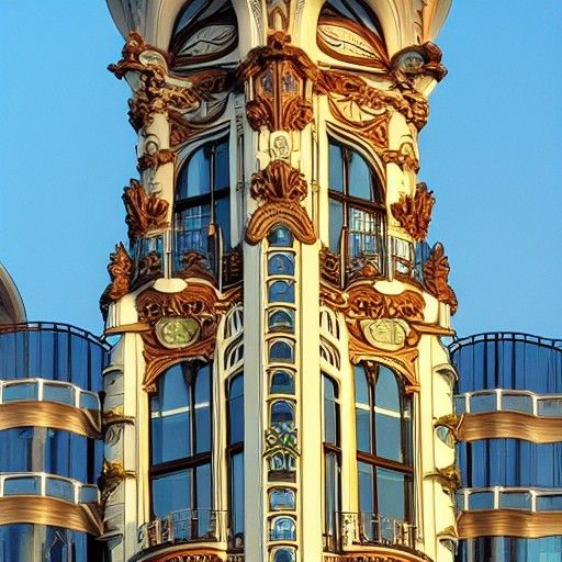 Art Nouveau Rococo Advent Tower in Sunshine
