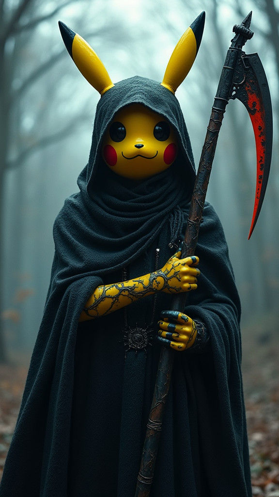 Glammetalpunk Pikachu Reaper in Liquid Metal