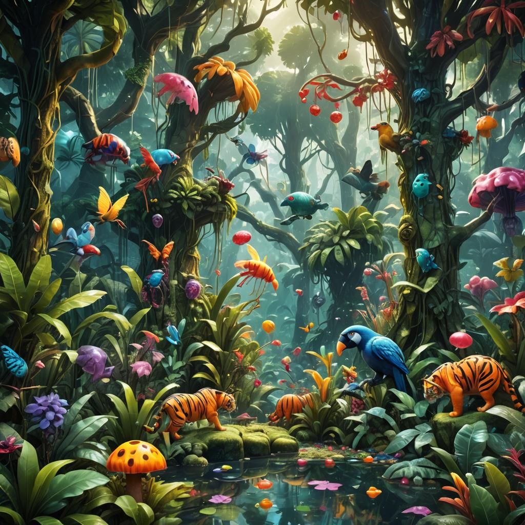Jelly Jungle: A Photorealistic Translucent World