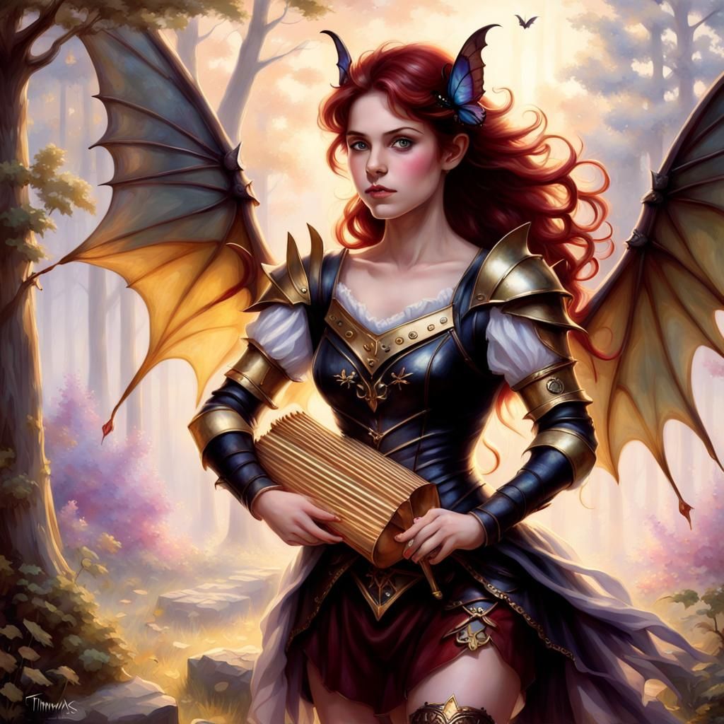 Ethereal Fairy Bard with Panflute in Fantasy Style